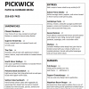 Curbside Menu Pickwick Restaurant & Pub